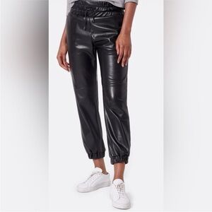 Joie black Leather Jogger Pants